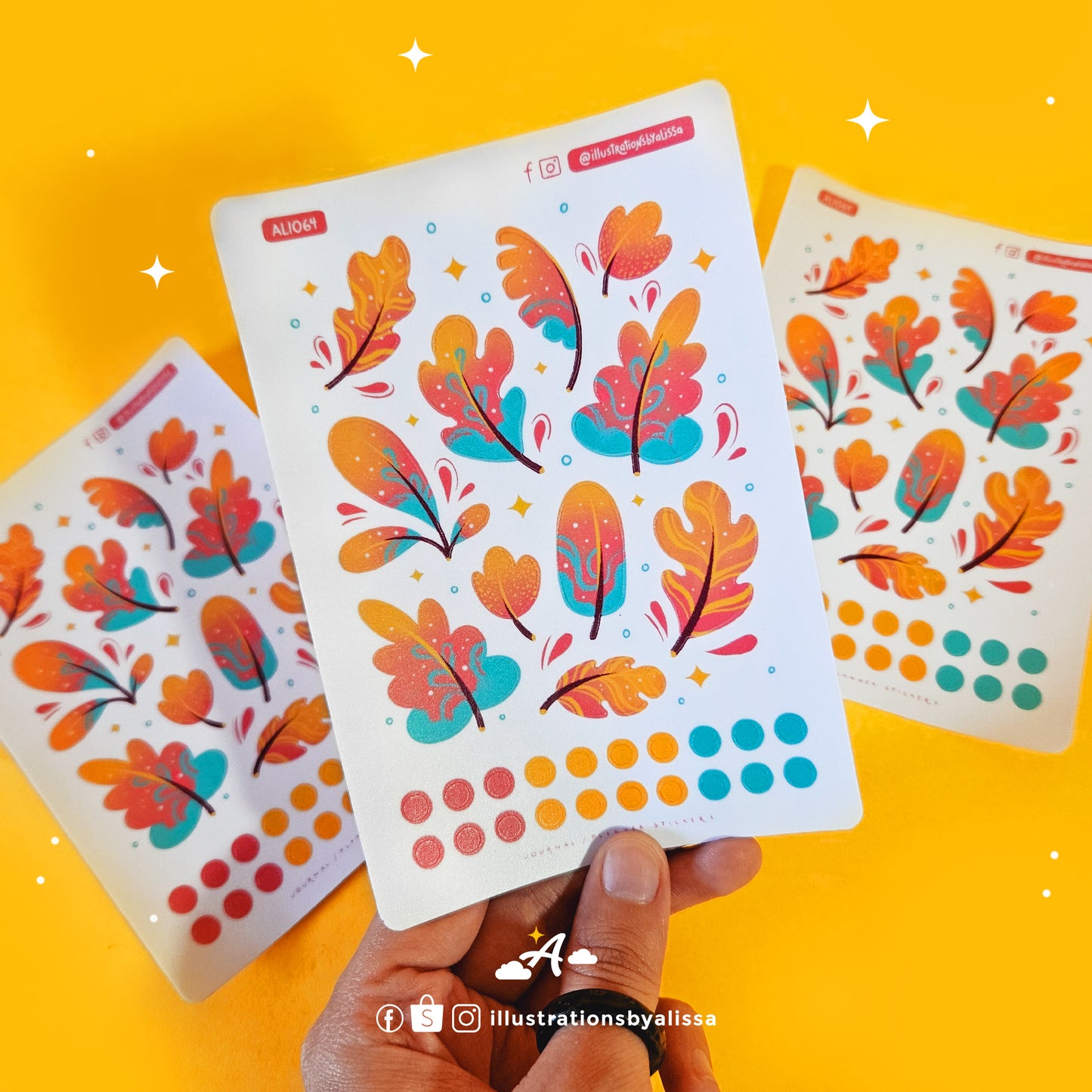 Leaves Sticker Sheet for Planners and Journals