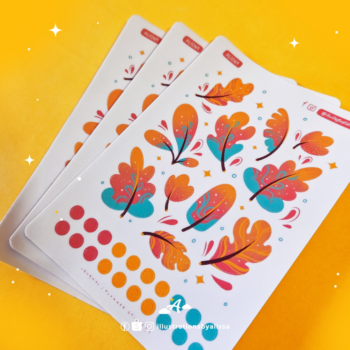 Leaves Sticker Sheet for Planners and Journals