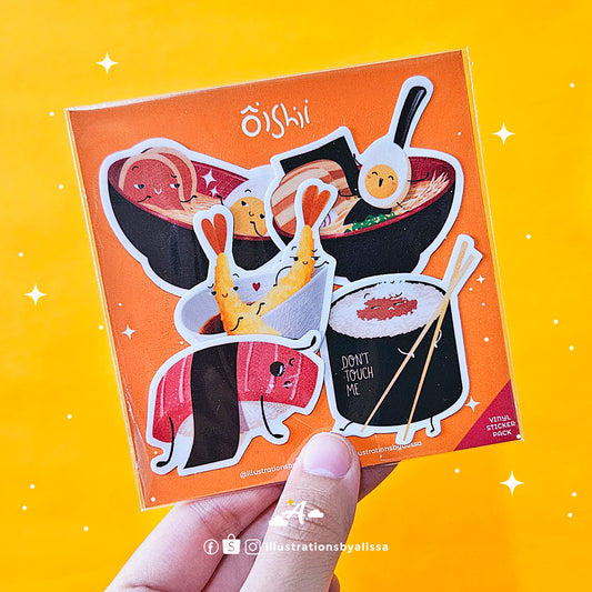Oishi Japanese Food Waterproof Vinyl Sticker Pack
